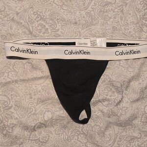 Calvin Klein CK Mens Modern Cotton Stretch Thong Size XL Black